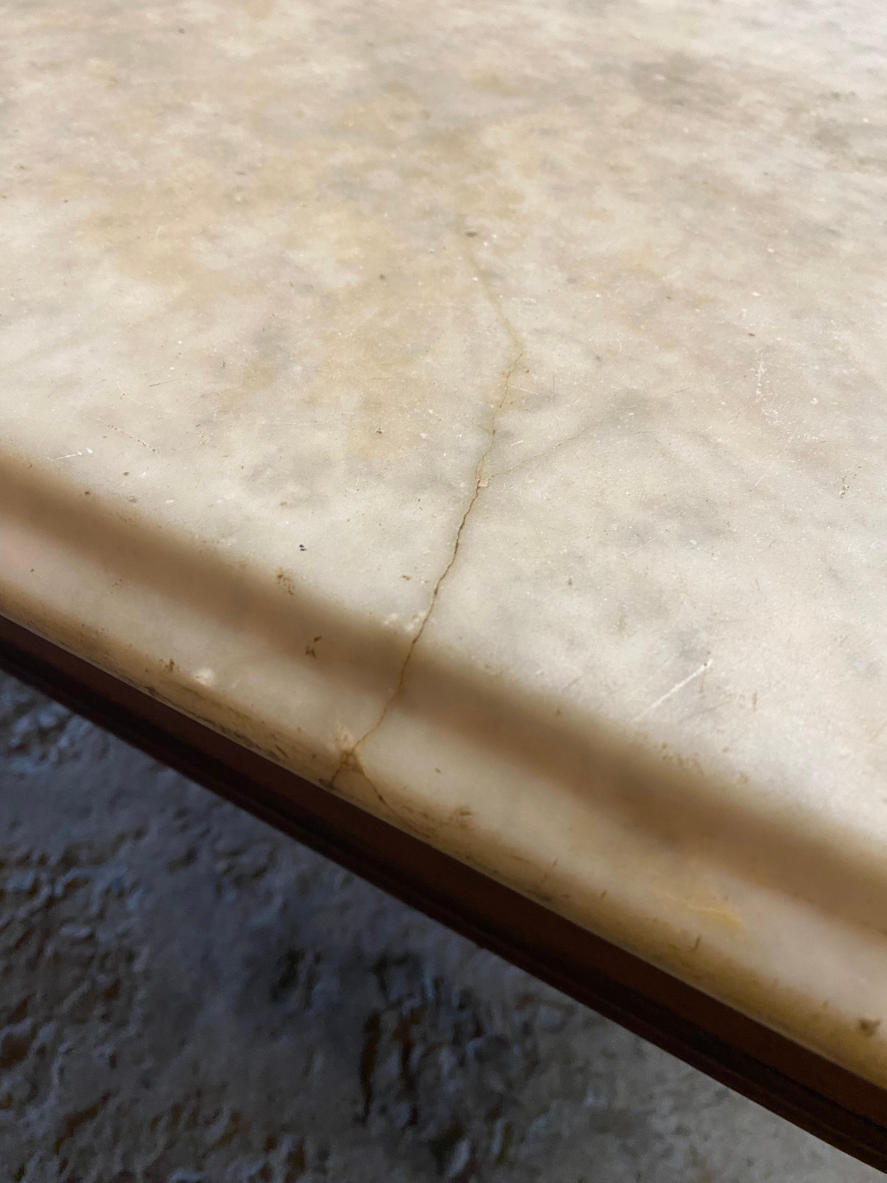 Walnut and Marble Top Farm Table 4