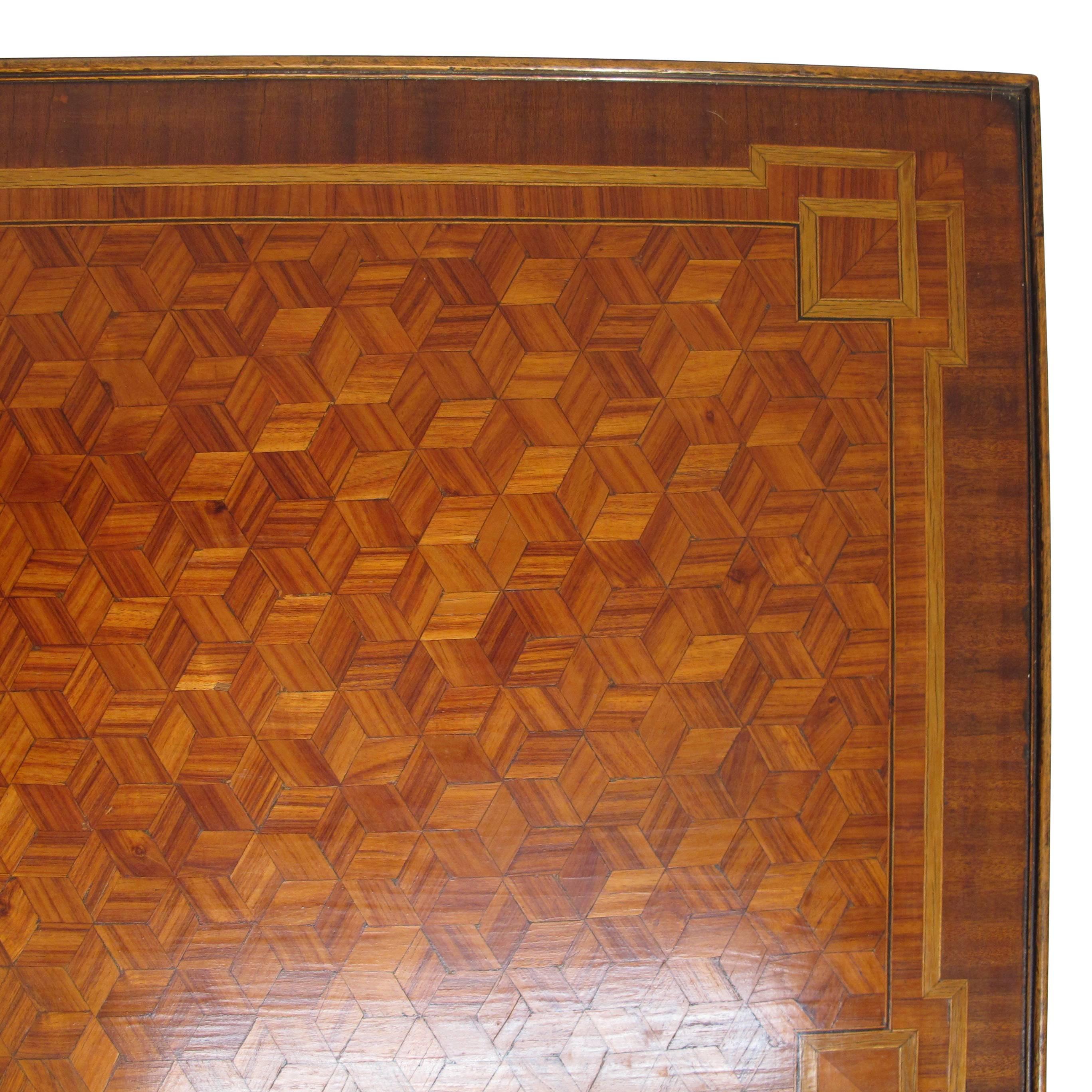 Walnut and Mixed Fruitwood Parquetry Side Table, French, 18th Century 6