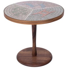 Walnut and Mosaic Side Table