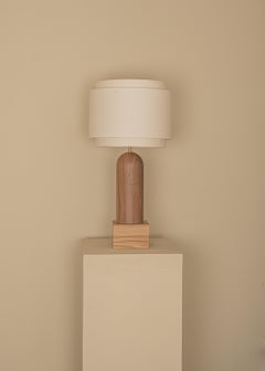 Walnut And Oak Base Pura Kelo Double Table Lamp by Simone & Marcel