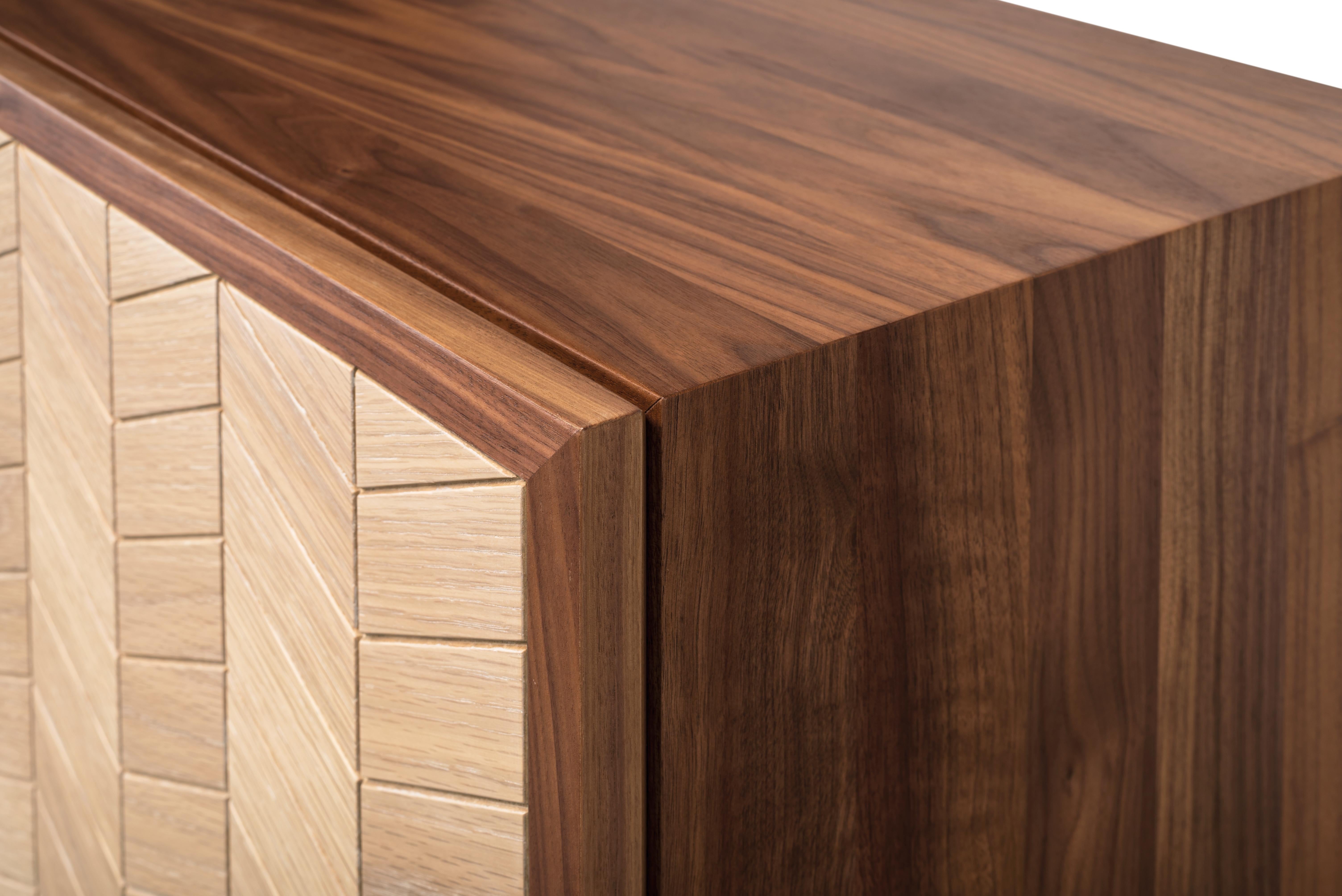 Scandinavian Modern Walnut and Oak Changeable Cabinet, Desk, Sideboard or Bar For Sale
