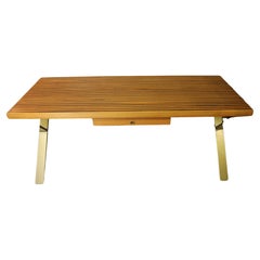 Walnut and Oak desk with x shaped legs