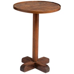 Walnut and Oak Primitive Side Table, France, circa 1860