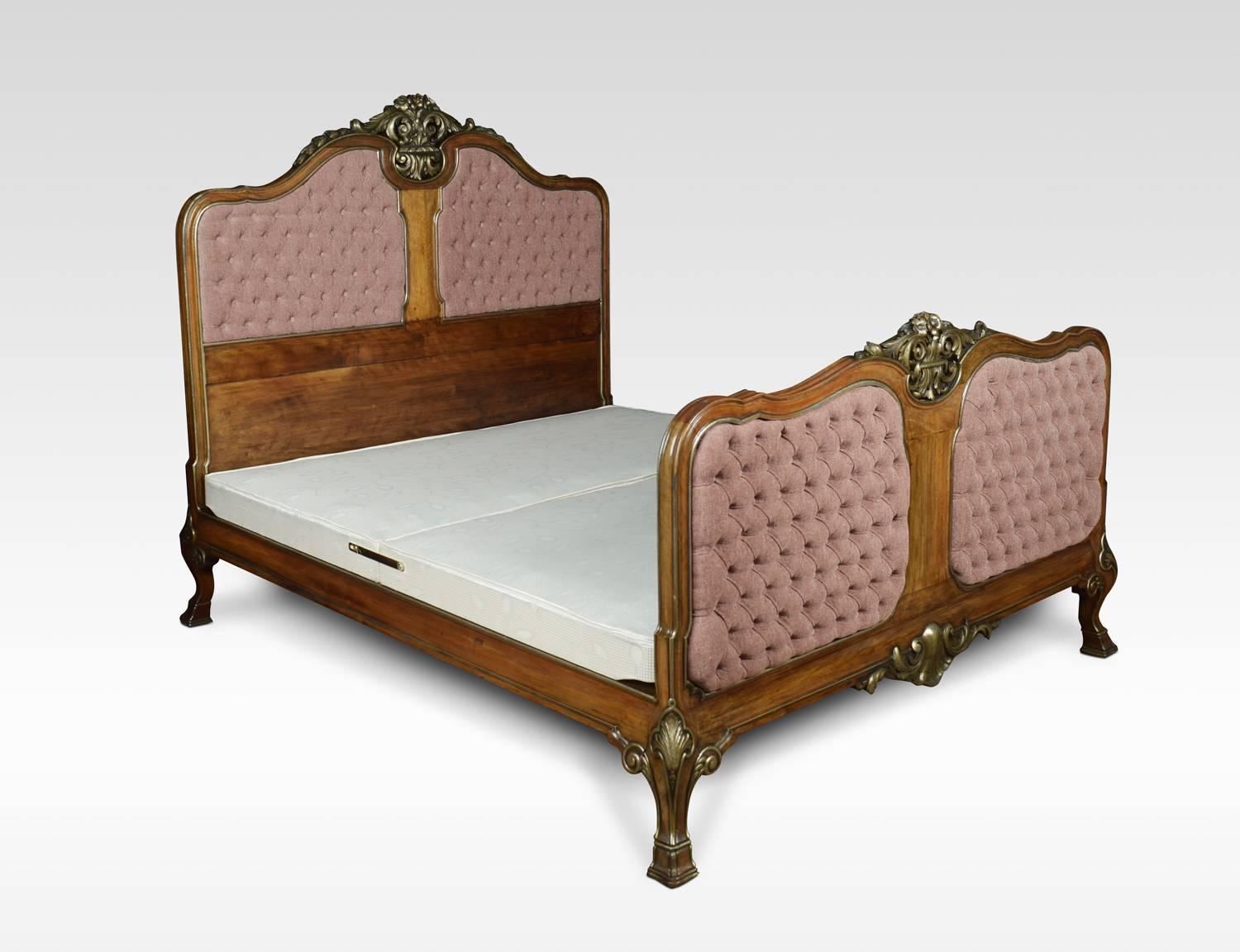 Walnut and Parcel-Gilt King-Size Bed 3
