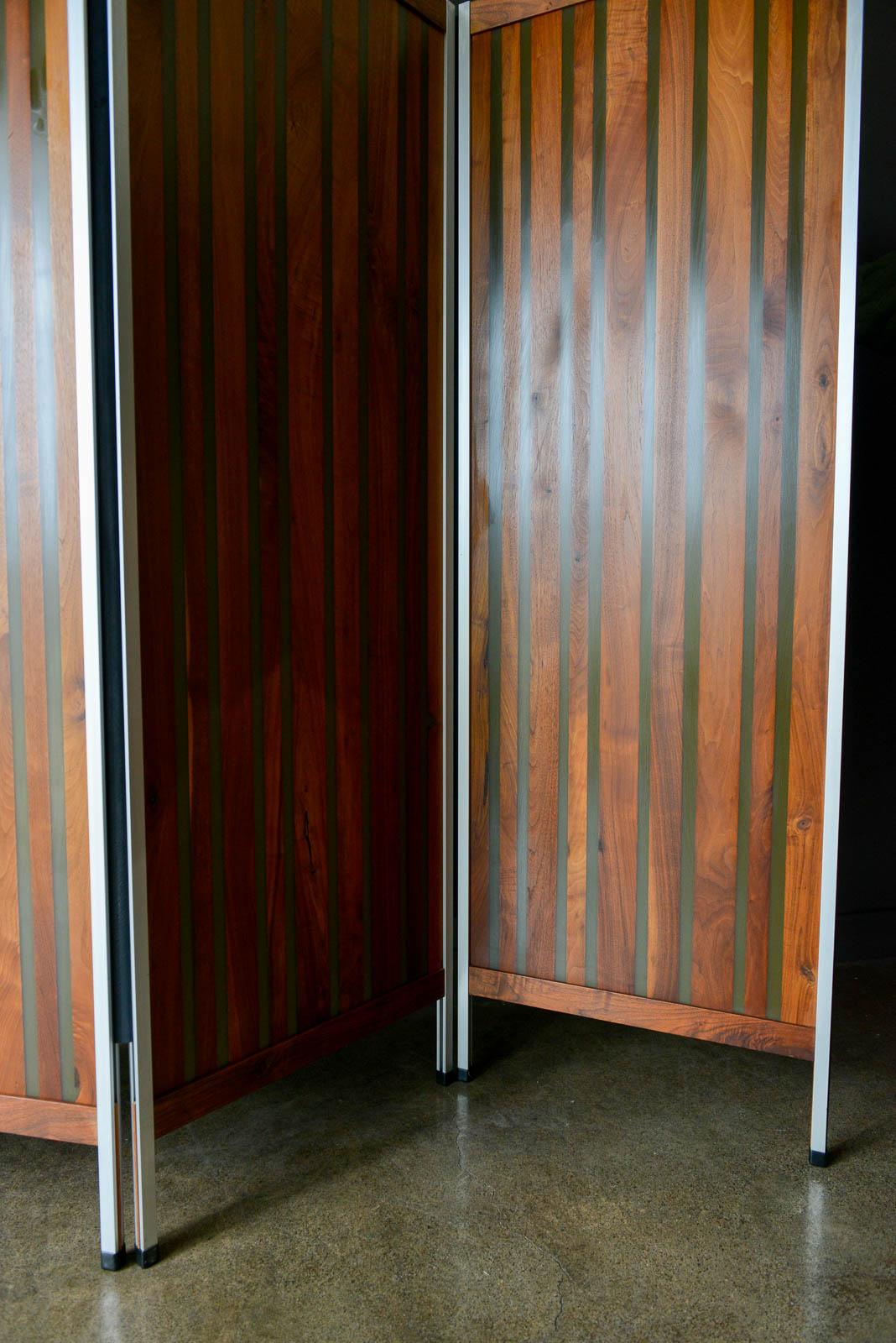 Late 20th Century Walnut and Resin Screen or Room Divider, ca. 1970