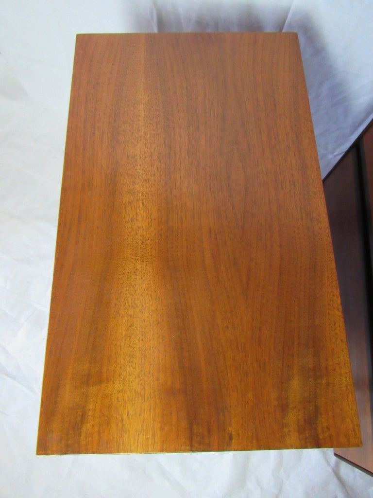 Walnut and Rosewood Nightstands by H. Paul Browning for Stanley
