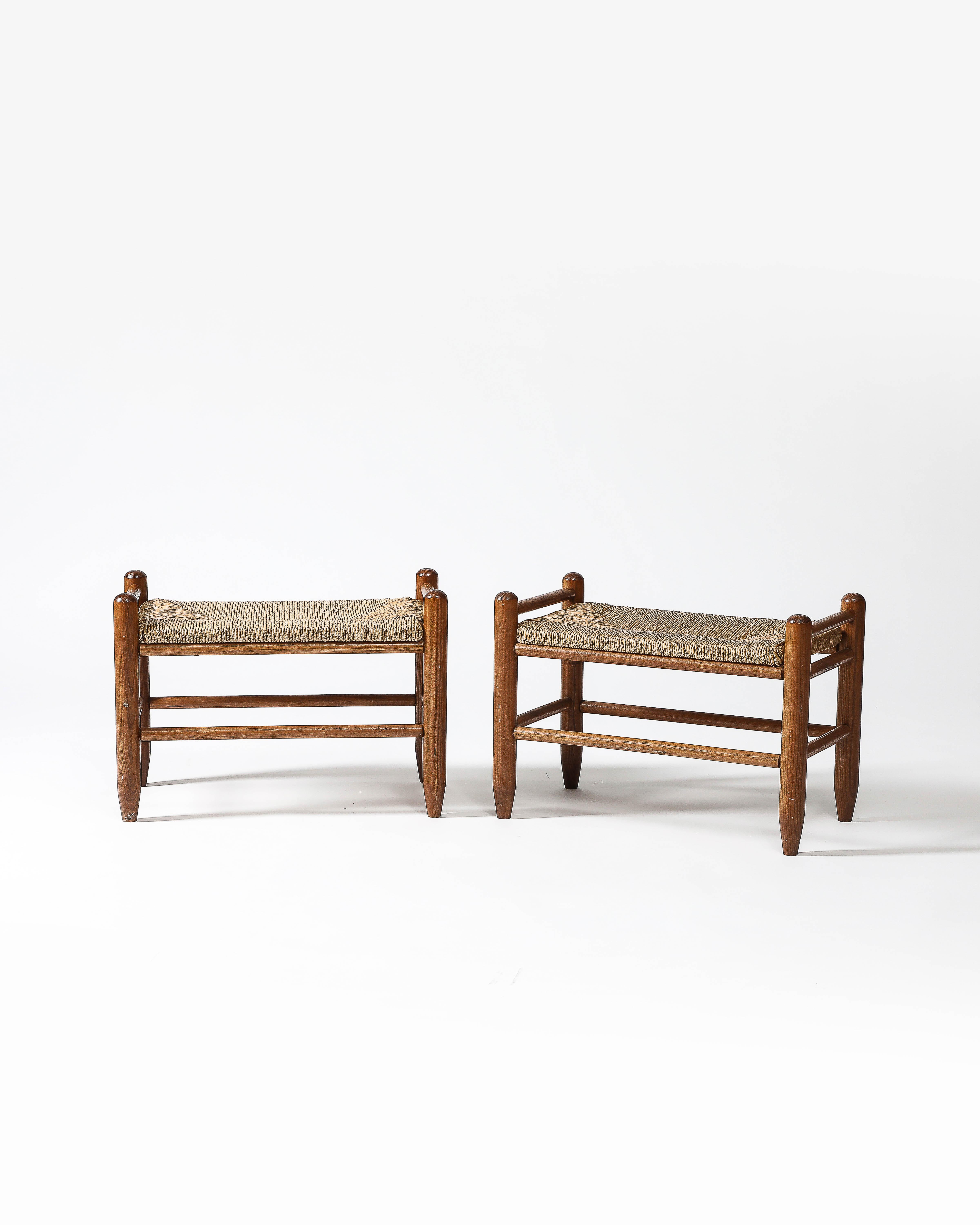 Walnut and Rush Stool, Denmark, c. 1950 For Sale 3