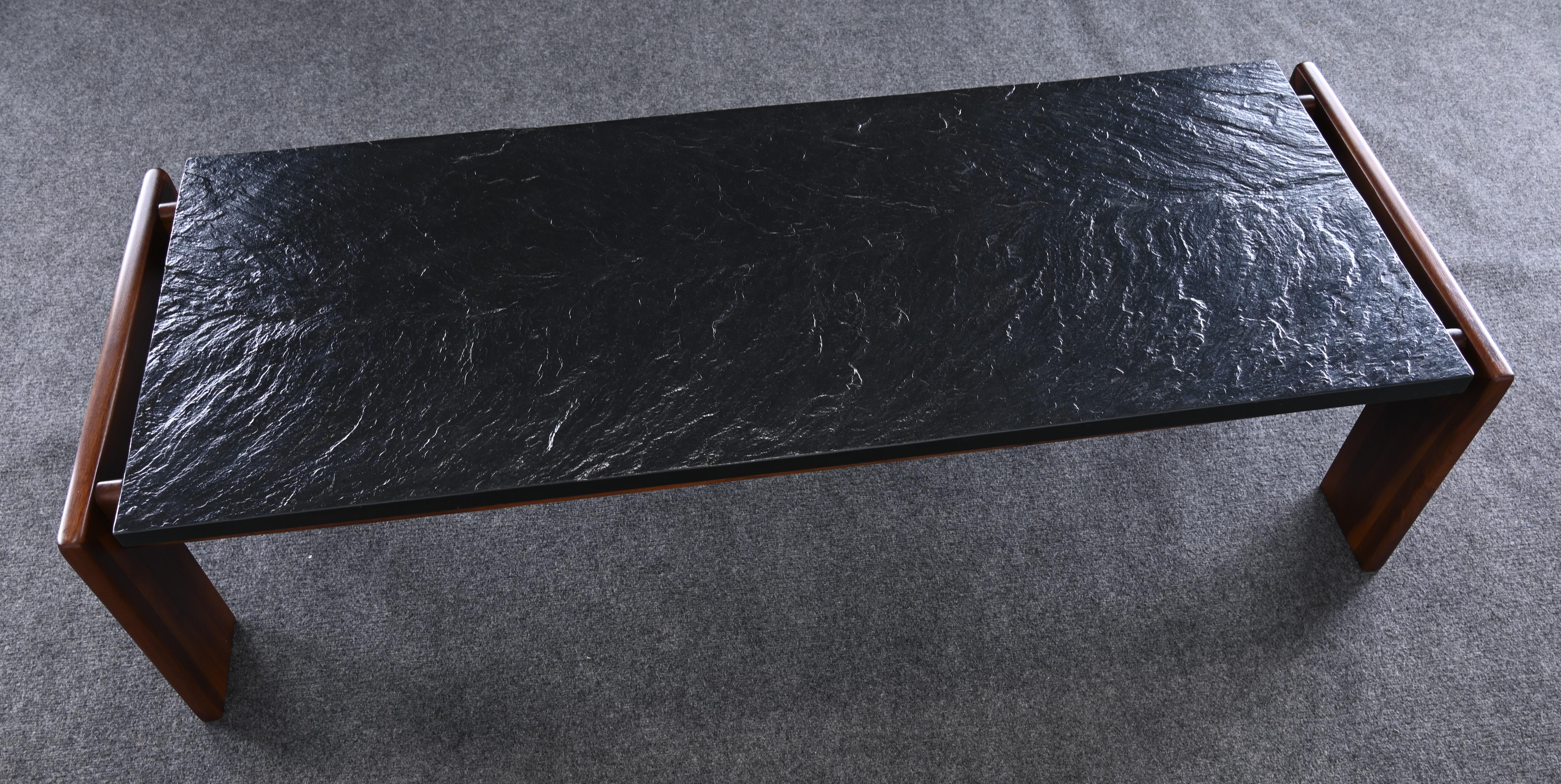 Walnut and Slate Coffee Table by Adrian Pearsall for Craft Associates, 1960s 8