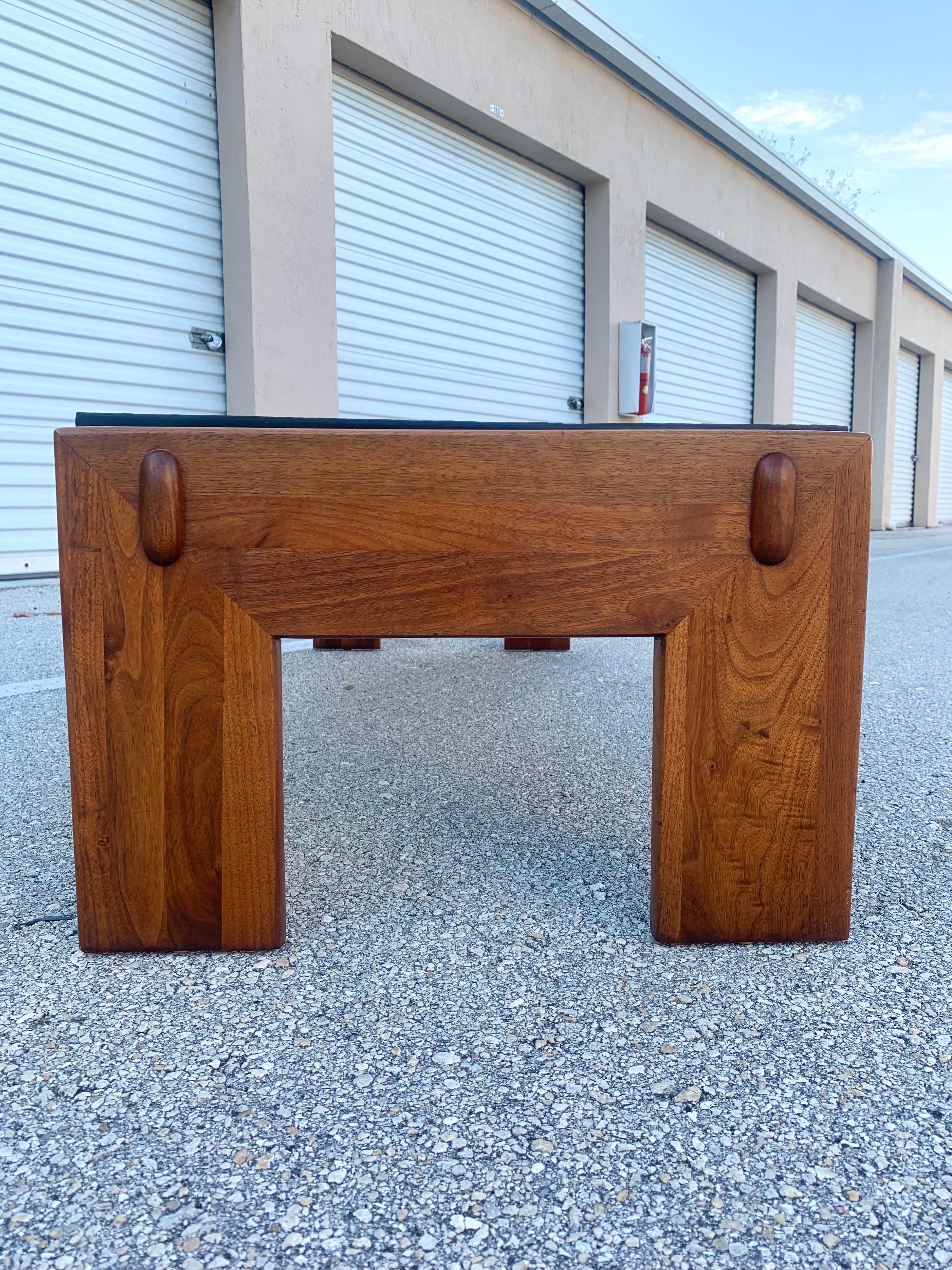 North American Walnut and Slate Coffee Table by Adrian Pearsall