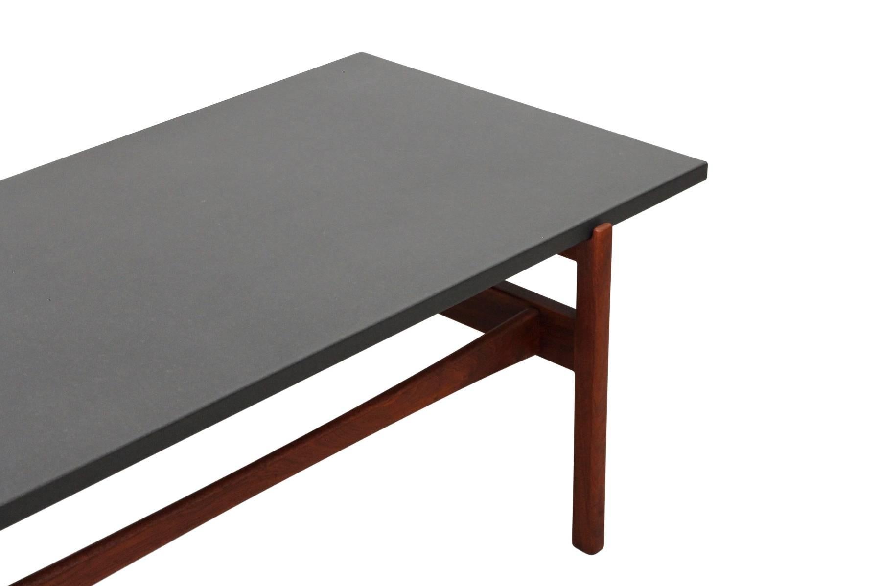 Walnut and Slate Coffee Table by Jens Risom 2