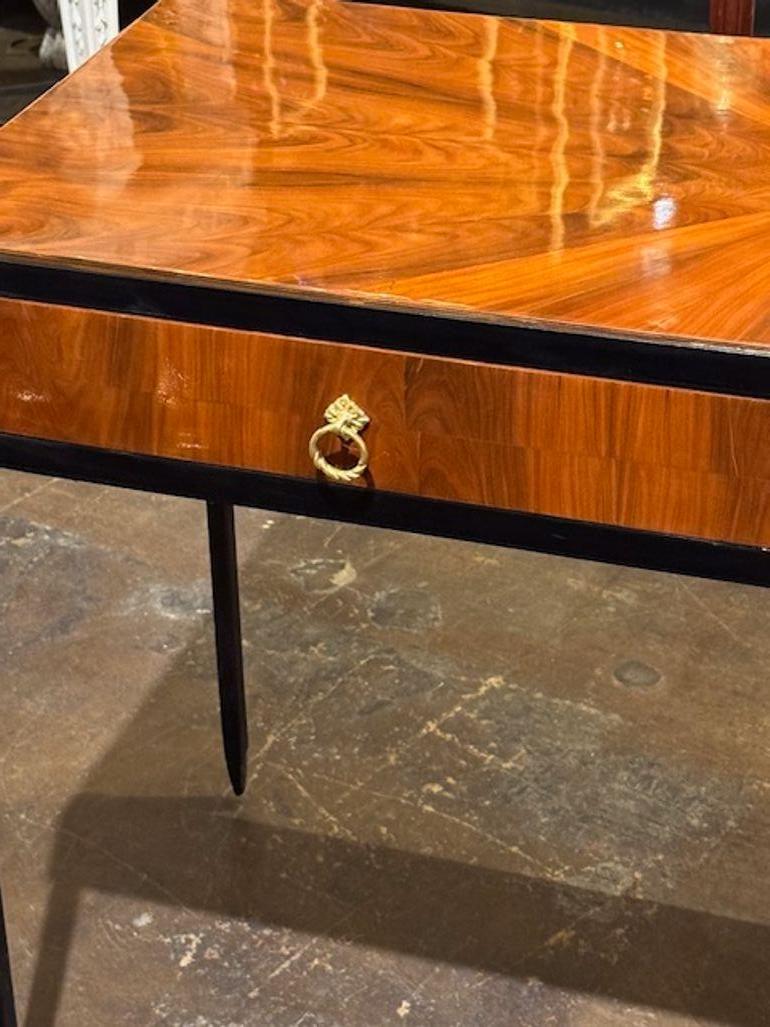 Walnut and Steel Console After Jean Michele Frank In Good Condition For Sale In Dallas, TX