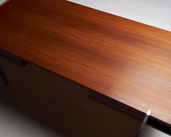 Walnut and Steel Desk in the Manner of Hans J. Wegner, Denmark, c. 1960