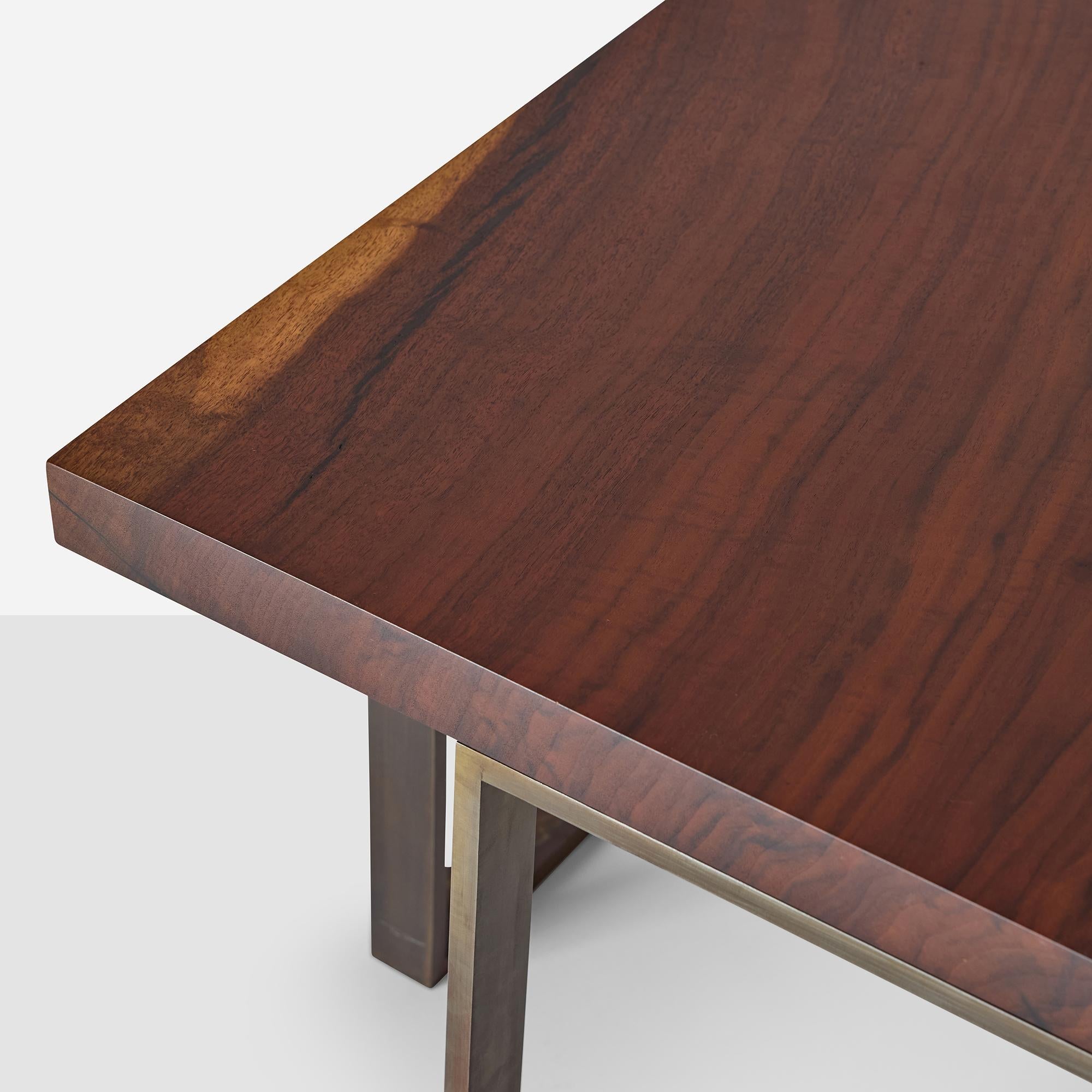 XXI secolo e contemporaneo Walnut and Steel End Tables in the Style of Milo Baughman - 3 available in vendita