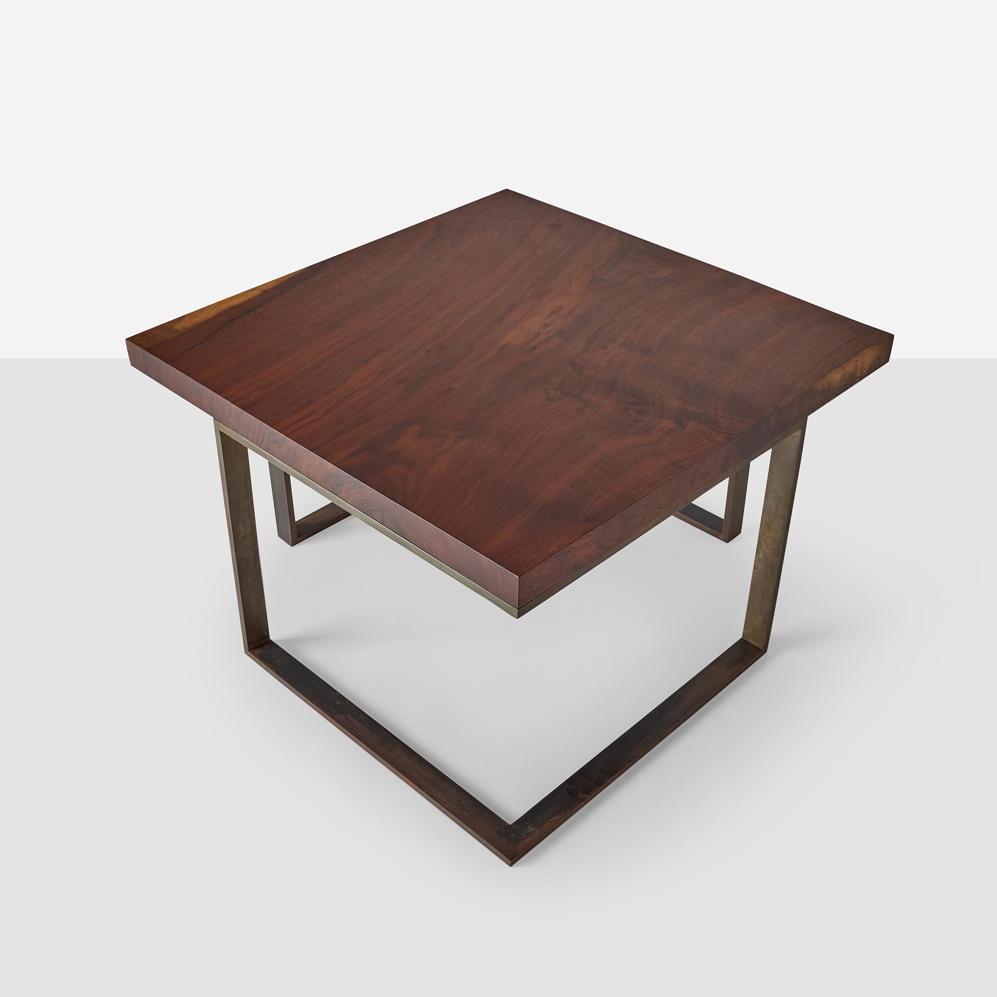 Acciaio Walnut and Steel End Tables in the Style of Milo Baughman - 3 available in vendita