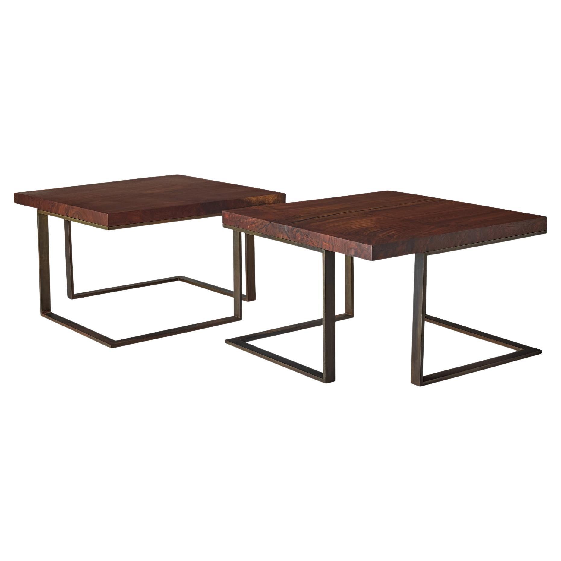 Walnut and Steel End Tables in the Style of Milo Baughman - 3 available