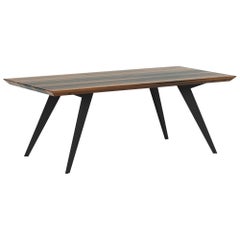 Table de salle à manger minimaliste en noyer et acier 250