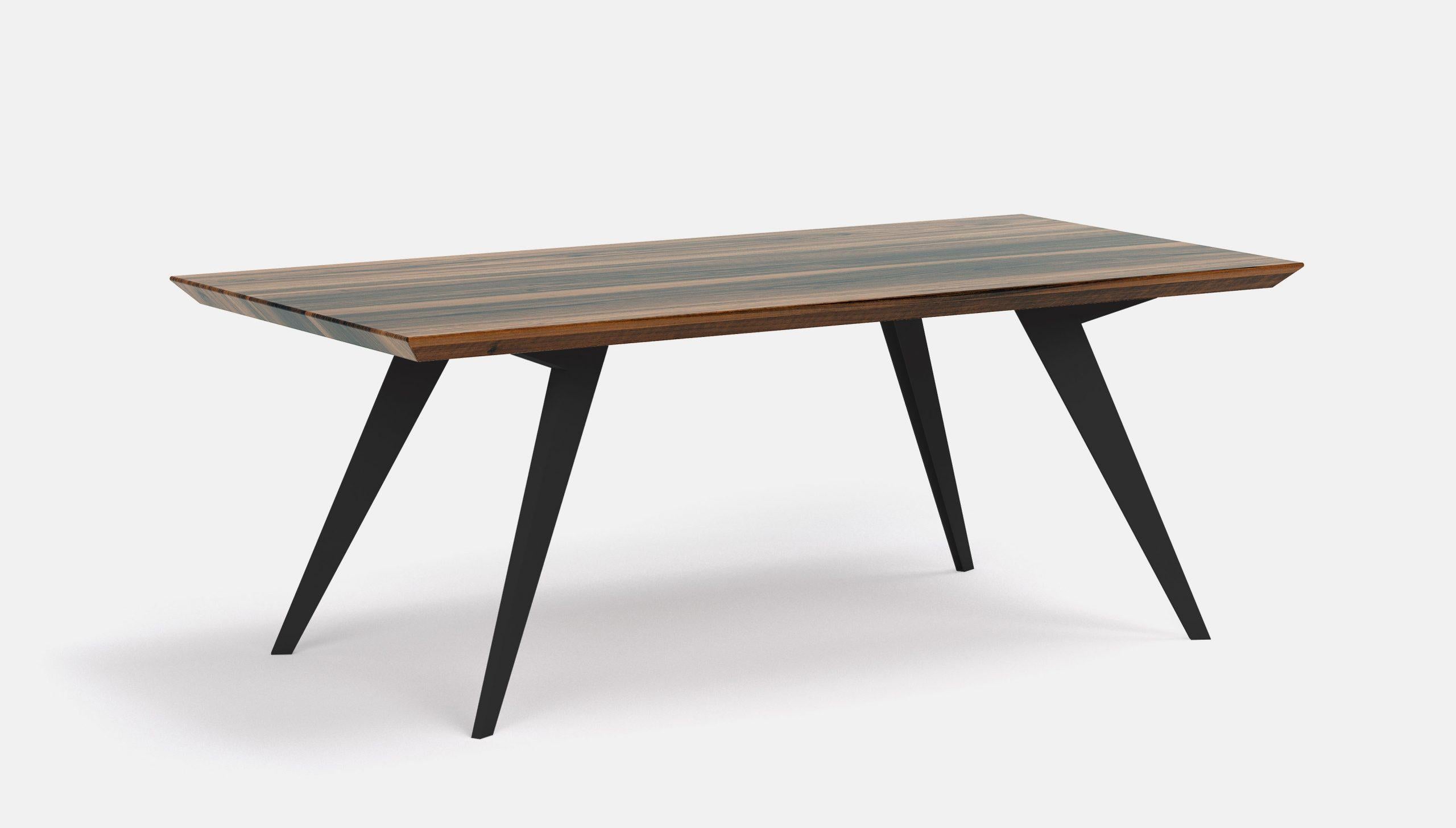 Organic Modern Walnut and Steel Minimalist 400 Dining Table