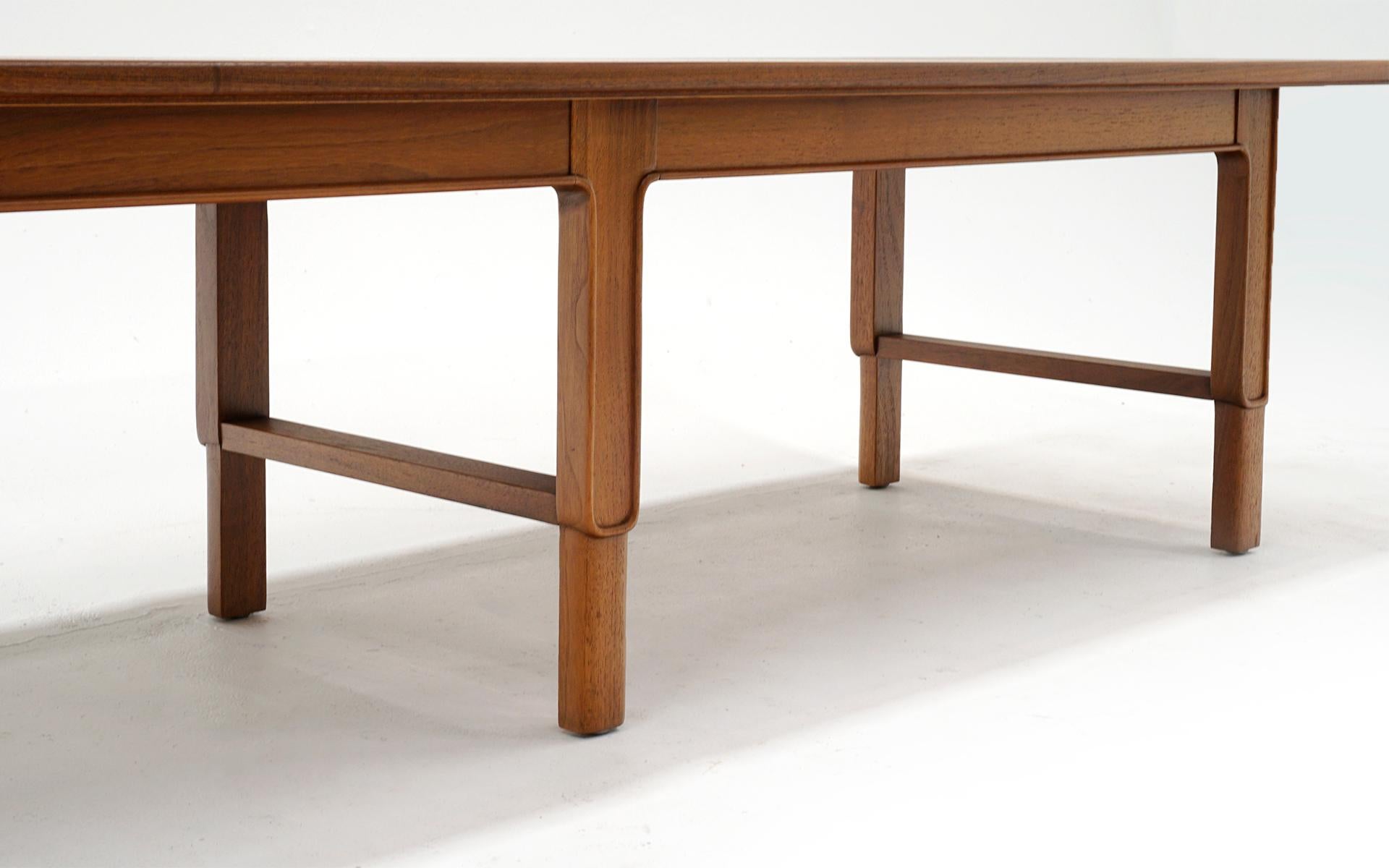 American Walnut and Teak Coffee Table or Bench by Edward Wormley for Dunbar For Sale