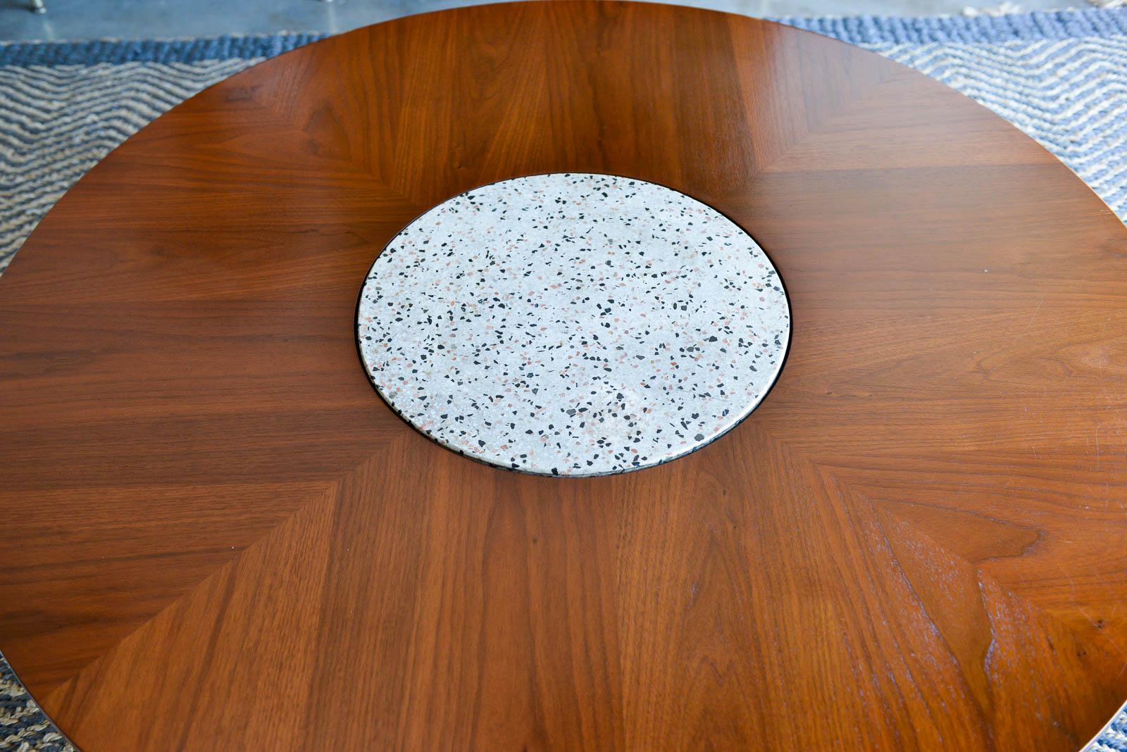 American Walnut and Terrazzo Coffee Table by Harvey Probber, circa 1960