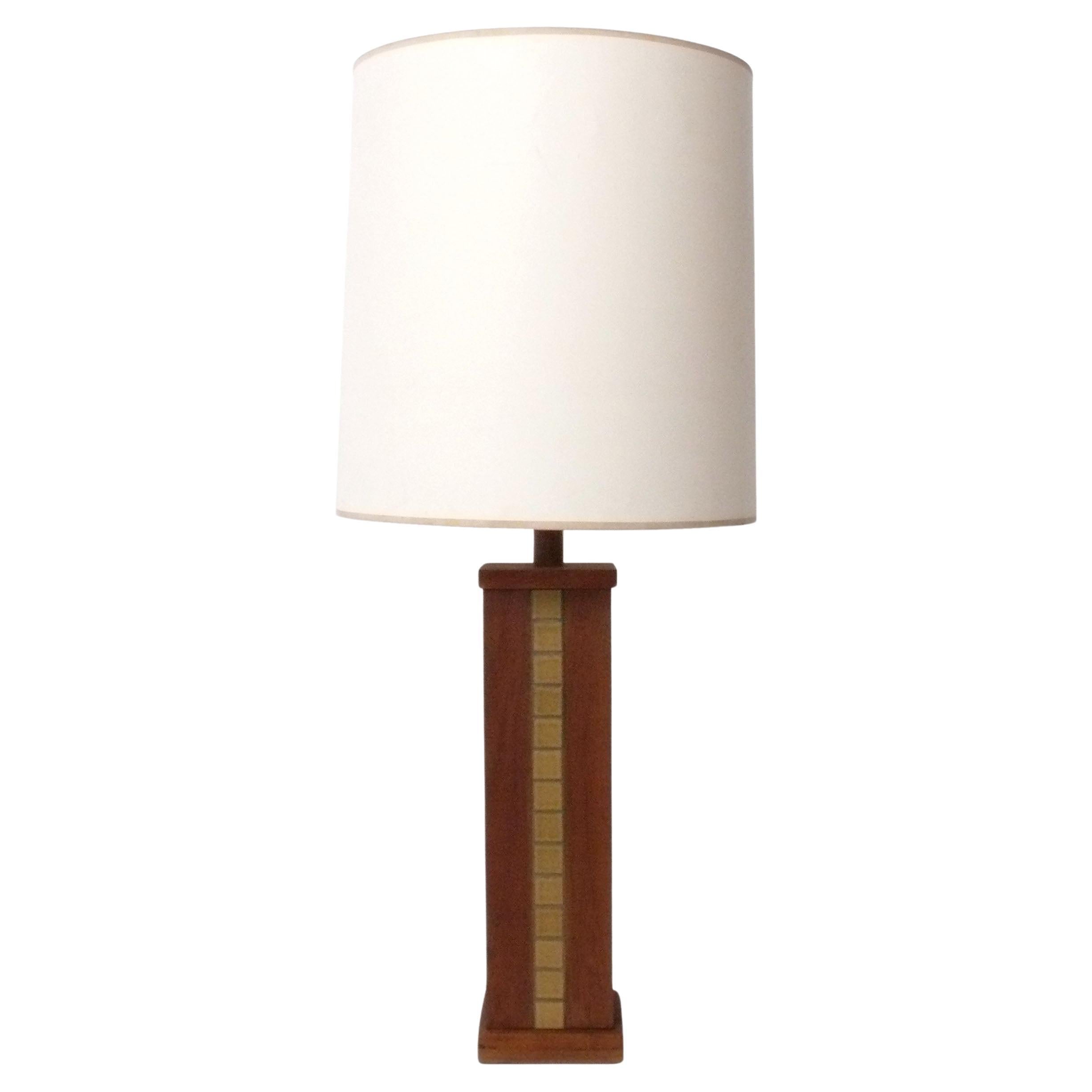 Walnut and Tile Lamp by Gordon and Jane Martz For Sale
