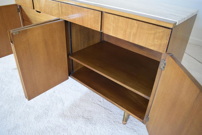 Walnut and Travertine by Bert England for Johnson Furniture For