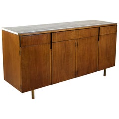 Walnut and Travertine Cabinet by Bert England for Johnson Furniture