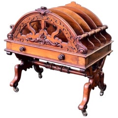 Walnut Antique Canterbury with Drawer
