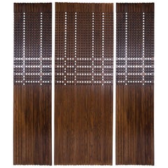 1960s Carved Walnut Architectural Panels
