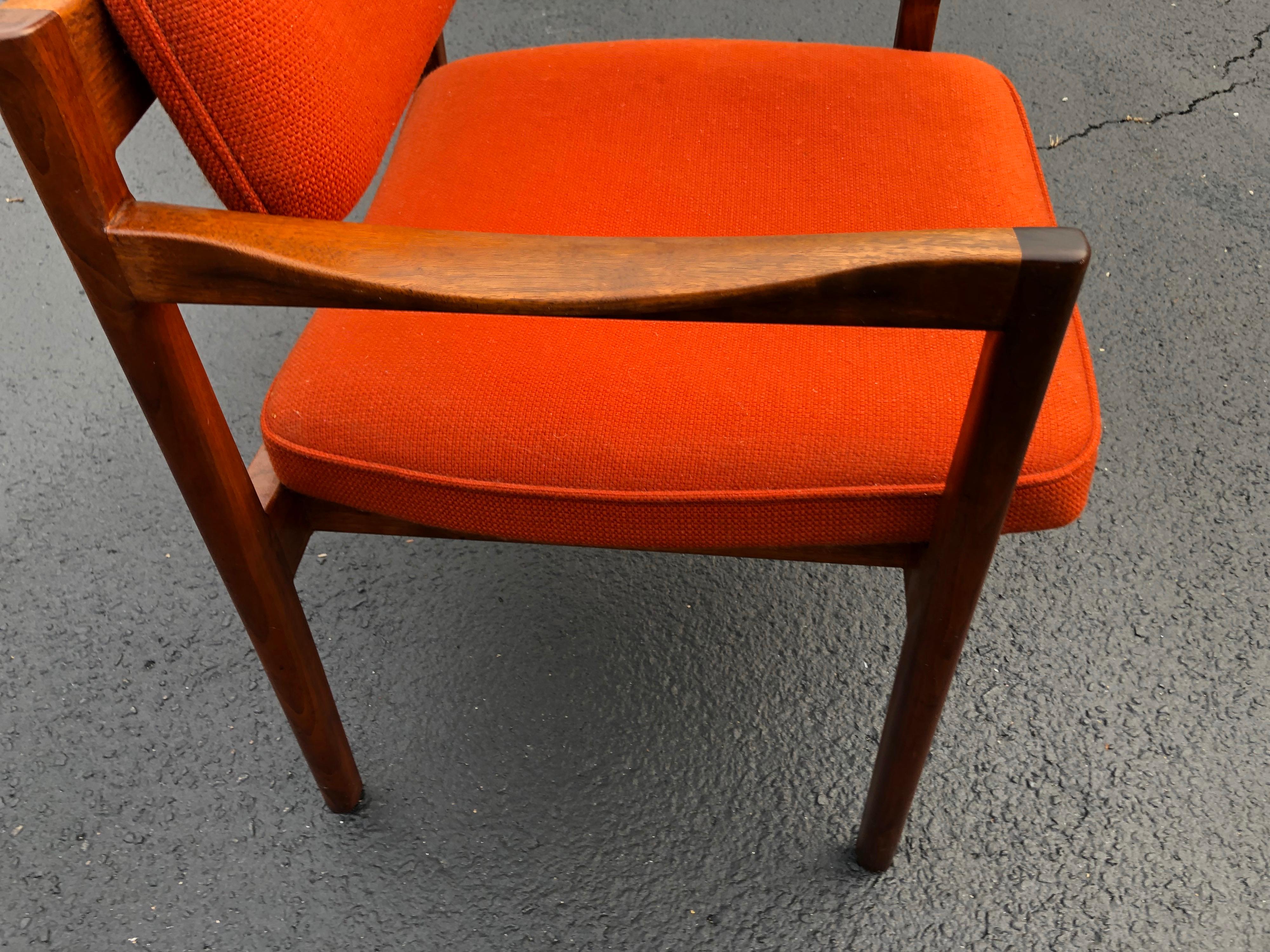 Walnut Armchair in the Style of Jens Risom 1