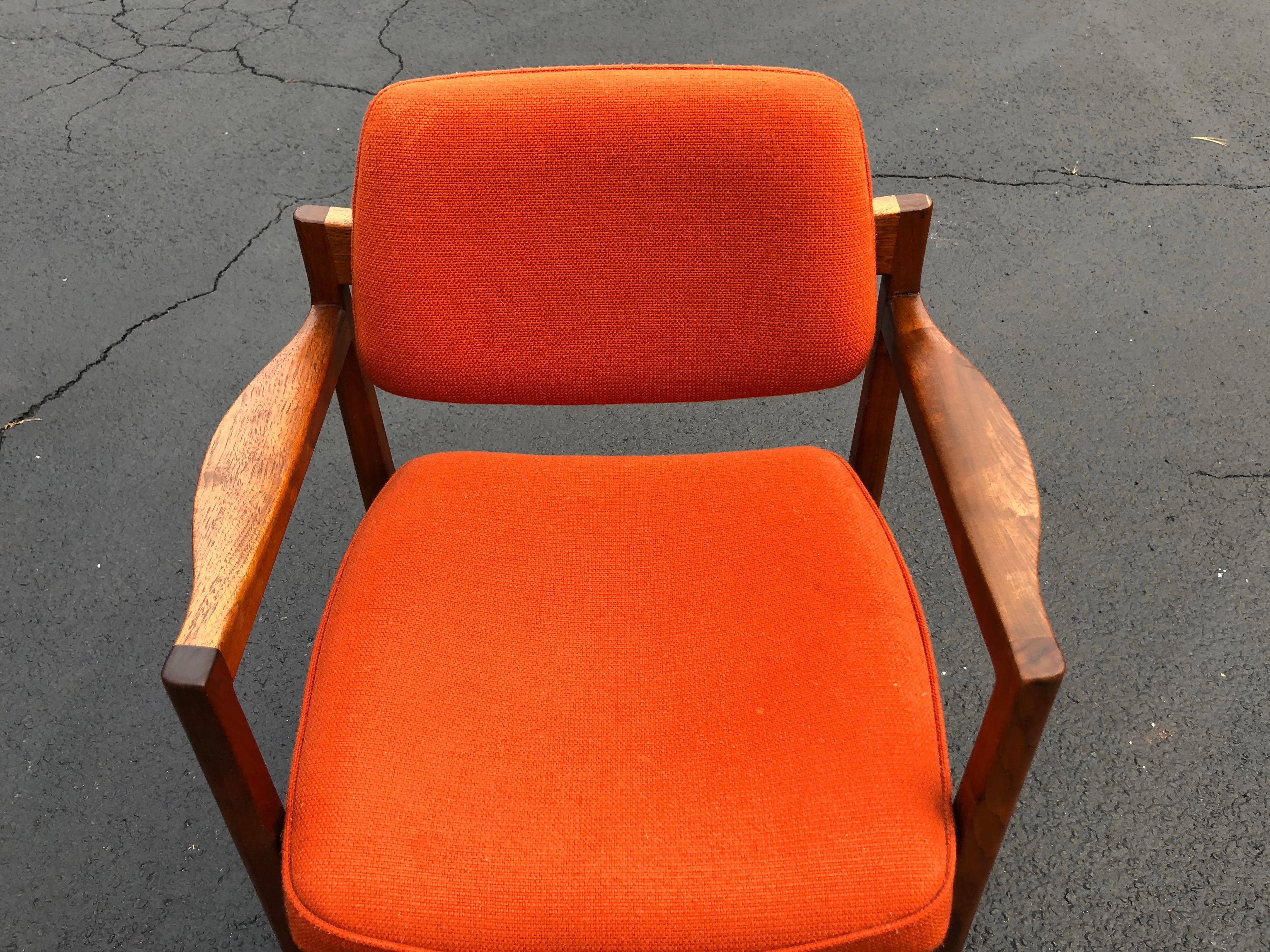 Walnut Armchair in the Style of Jens Risom 2