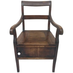 Antique Walnut Armchair Commode