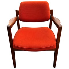 Walnut Armchair in the Style of Jens Risom