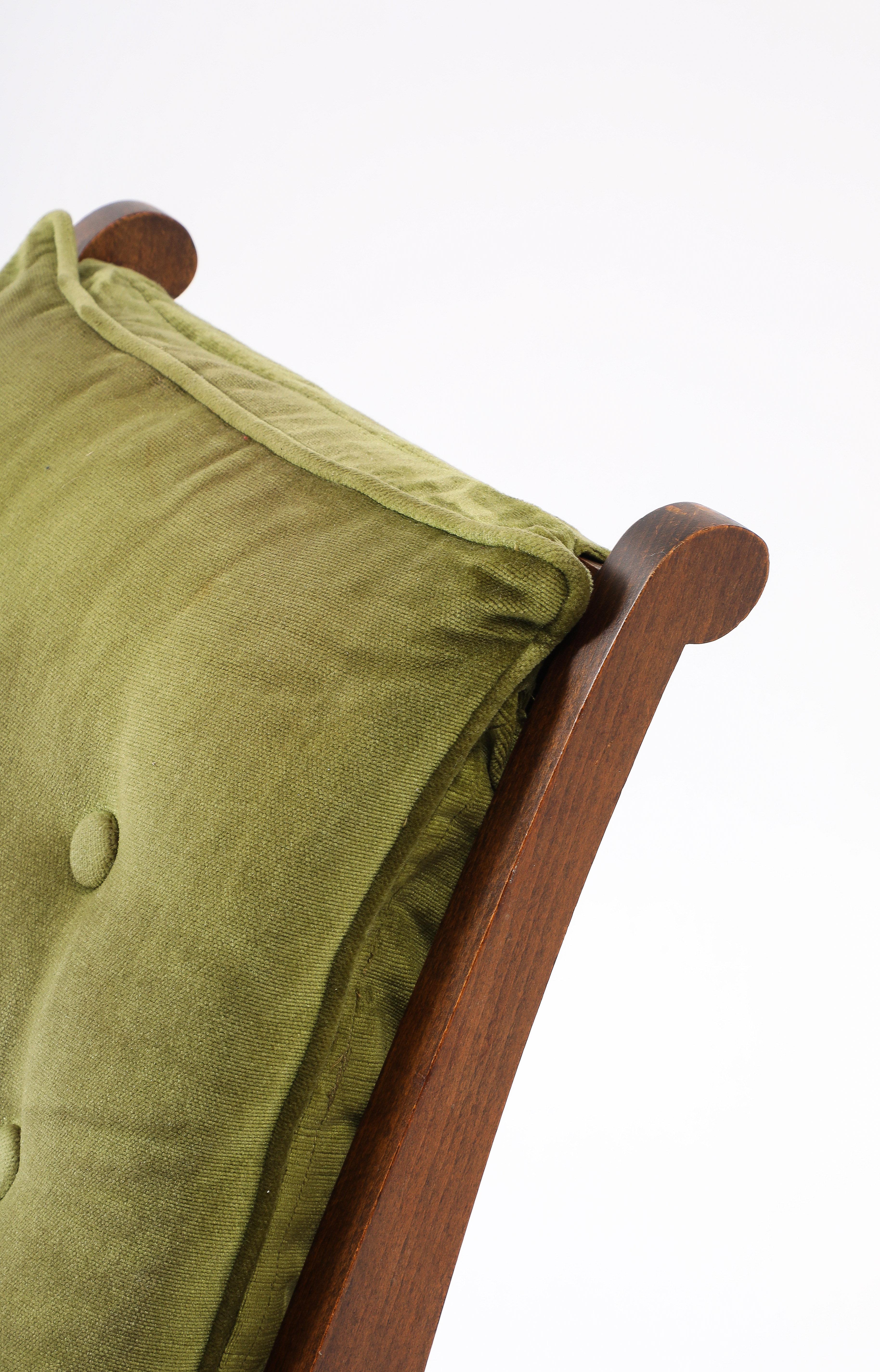 Walnut Armchair w. Velvet Upholstery in style of André Arbus - France 1950's For Sale 8