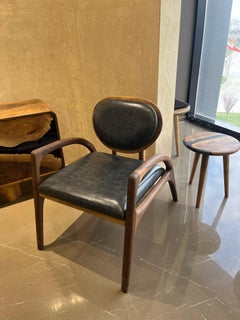 Walnut Armchair, Wooden Chair, Walnut Wood Lounge Chair