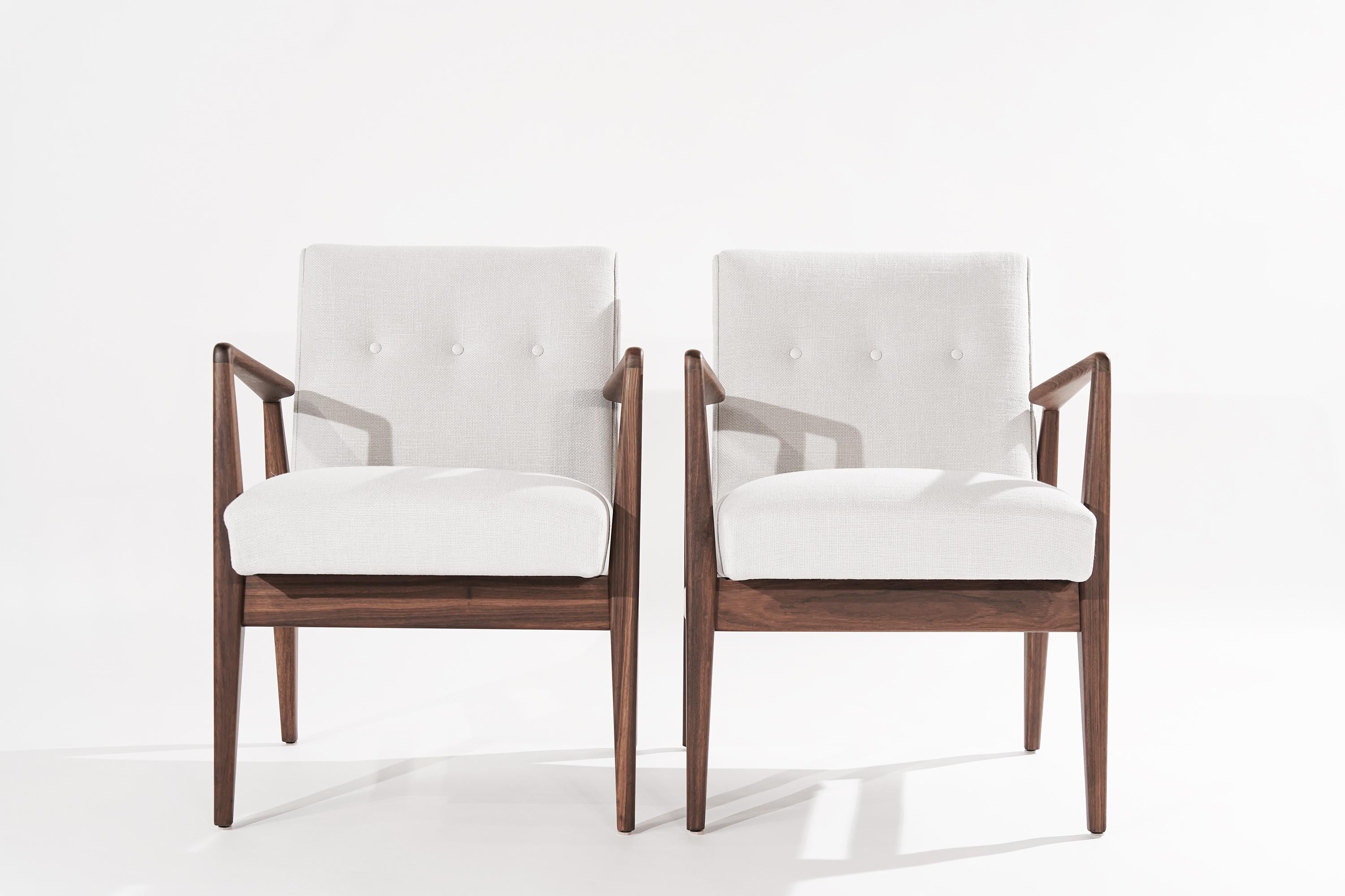 Walnut Armchairs by Jens Risom, 1950s 1