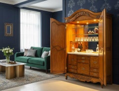 Walnut Armoire Bar Cabinet by Maitland Smith