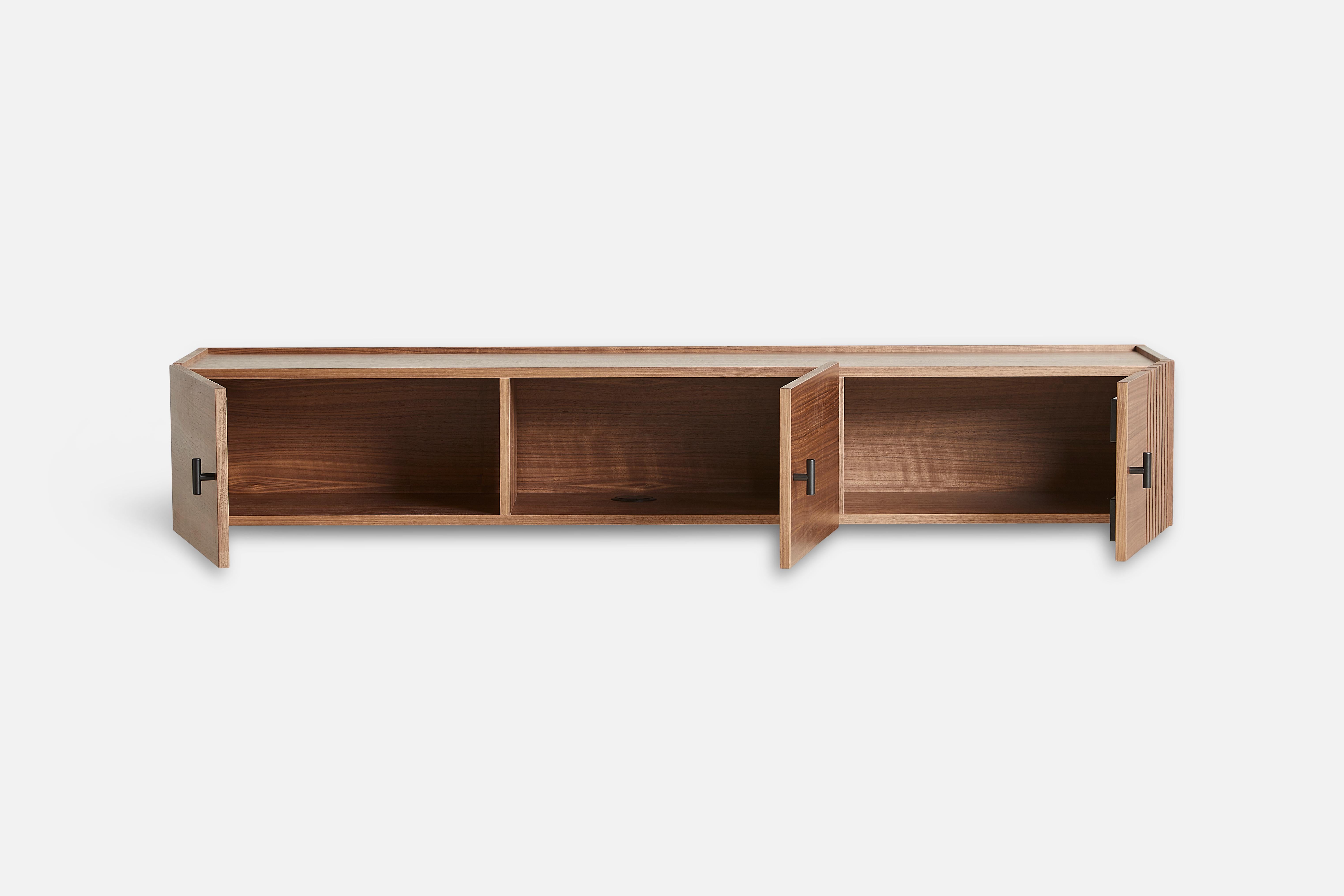 Post-Modern Walnut Array Low Sideboard 150 by Says Who For Sale