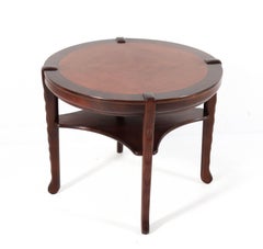 Walnut Art Deco Amsterdamse School Coffee Table by 't Woonhuys Amsterdam, 1920s