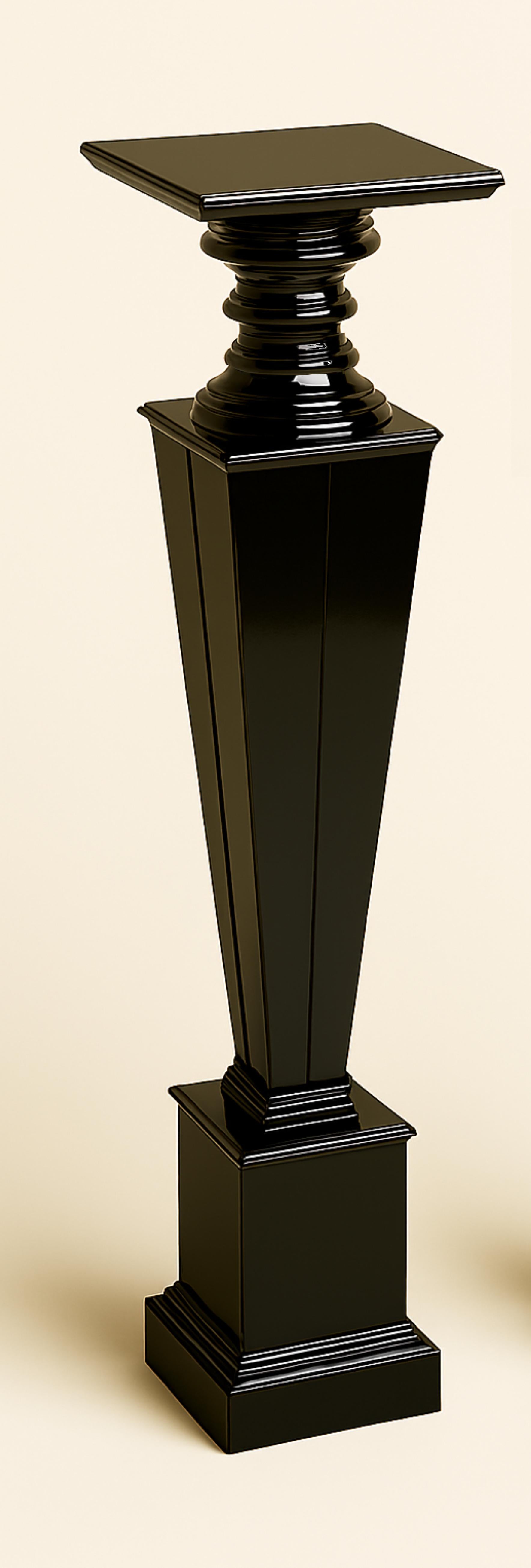 Columna Pedestal Art Decó de Nogal Laca Negra, Siglo XX siglo XX en venta