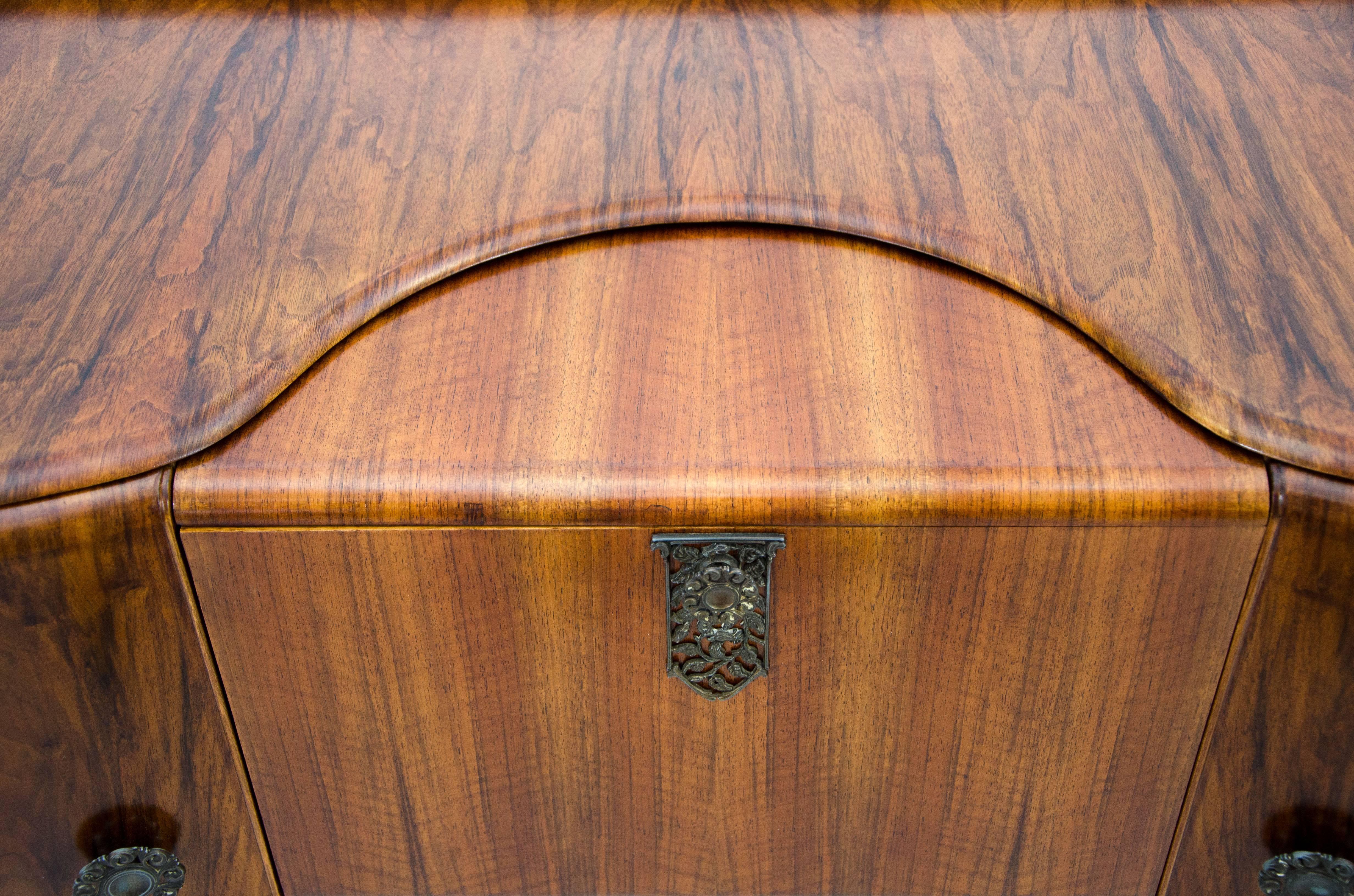 Gabinete de Cóctel Bar Art Decó de Nogal 6