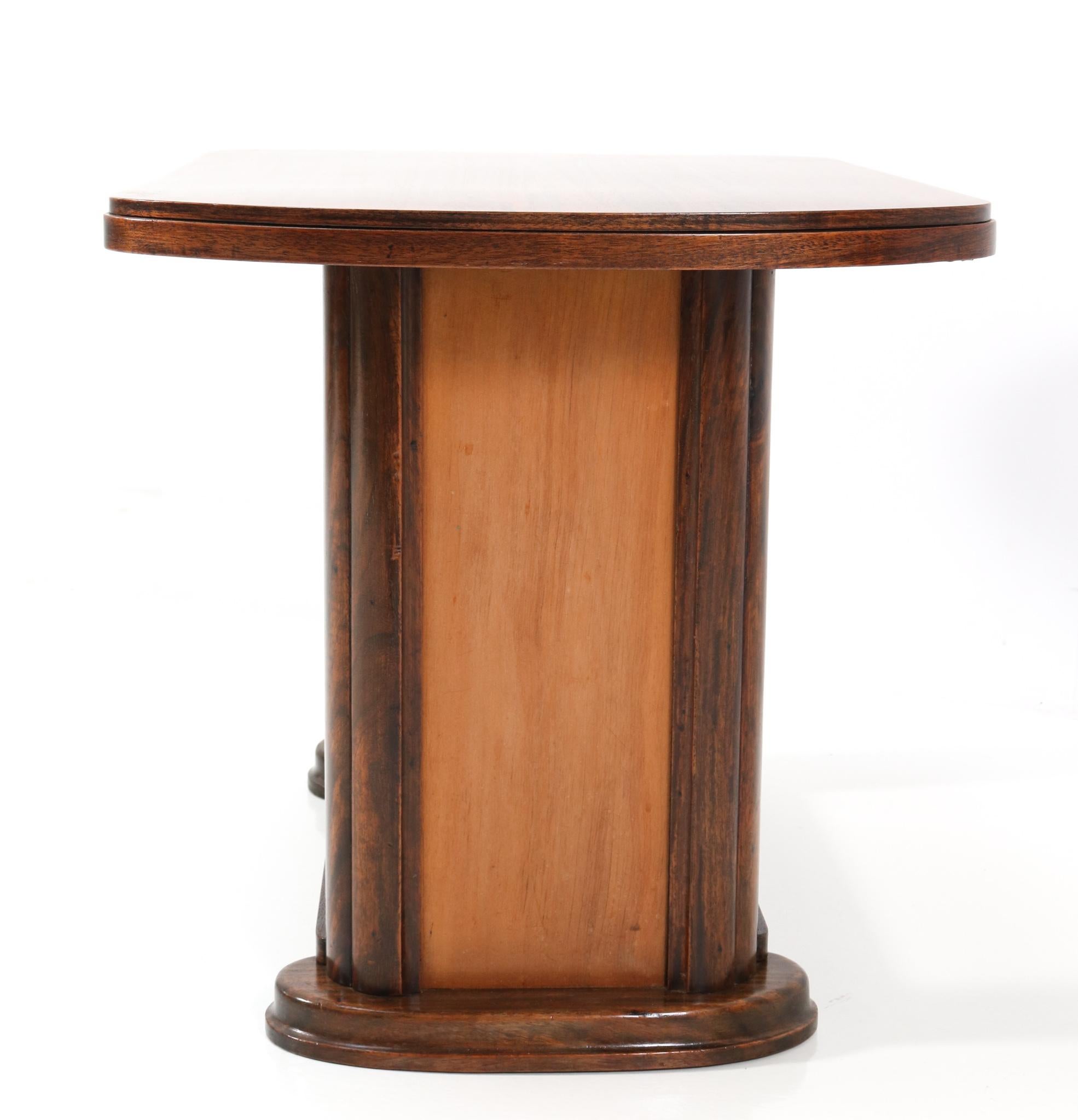 Mid-20th Century Walnut Art Deco Coffee Table by Gebroeders Reens Amsterdam, 1930s For Sale