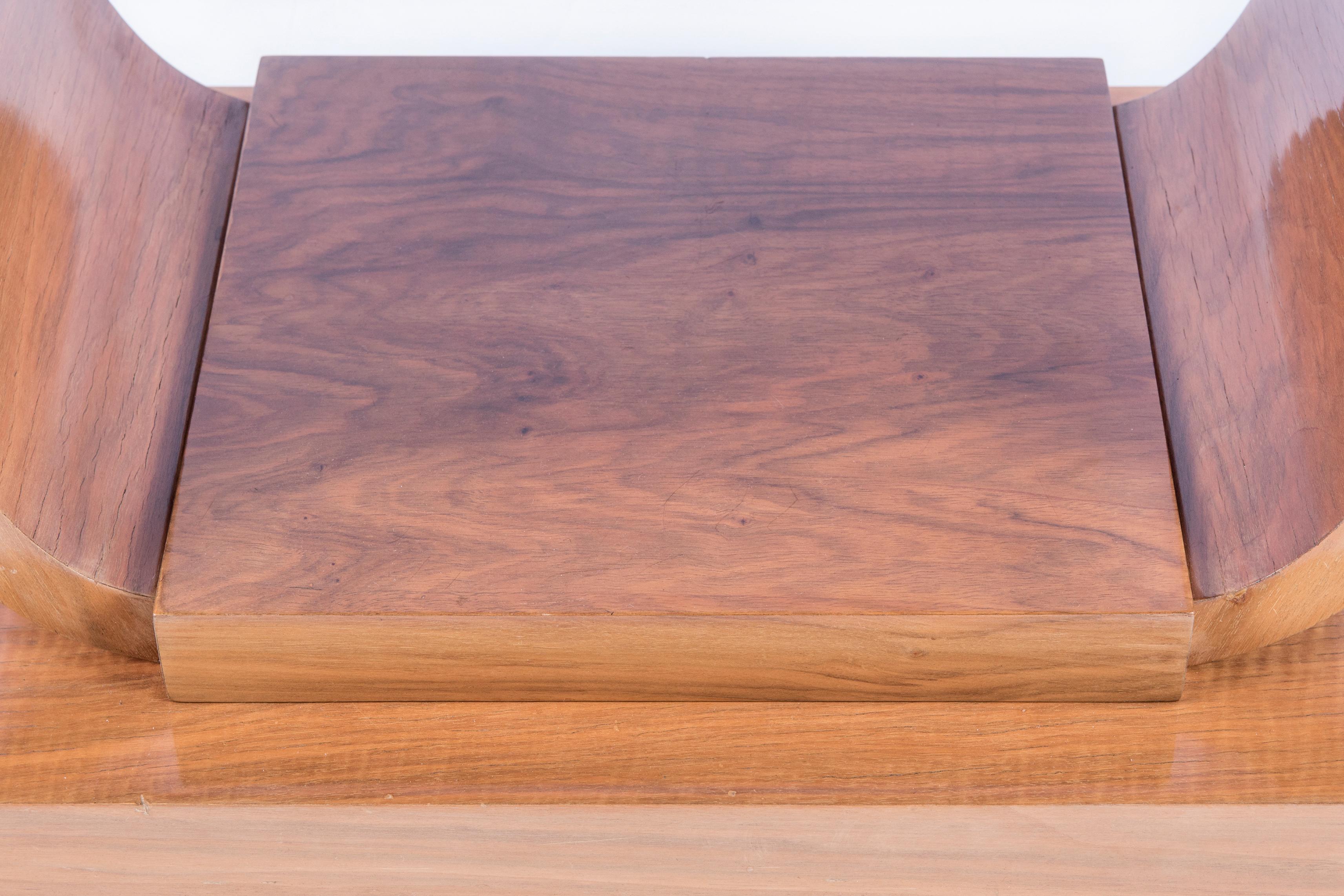 French Walnut Art Deco Coffee Table For Sale