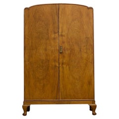 Walnut Art Deco Compactum Compact Wardrobe, 1930s
