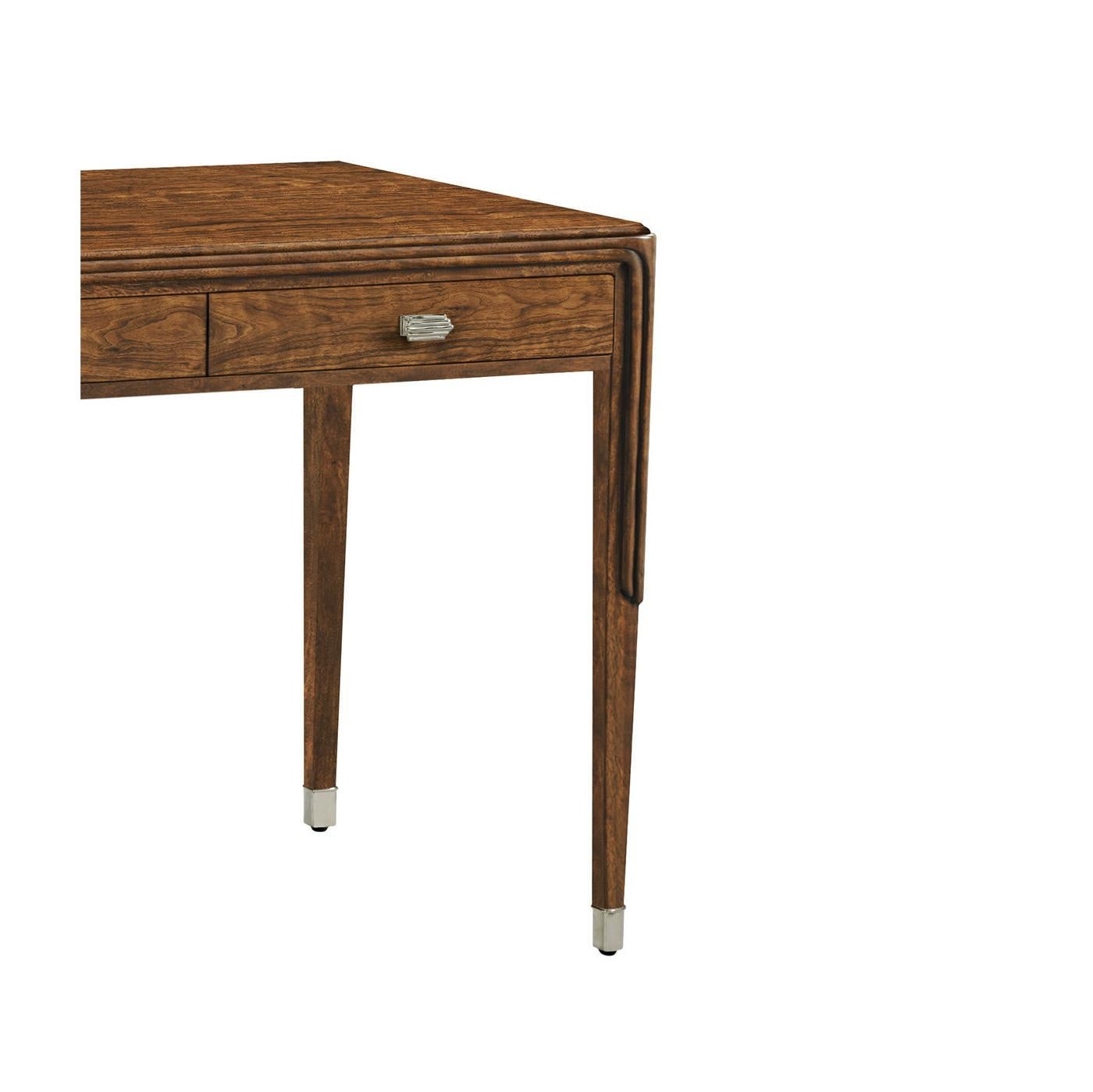 Walnut Art Deco Desk In New Condition For Sale In Westwood, NJ