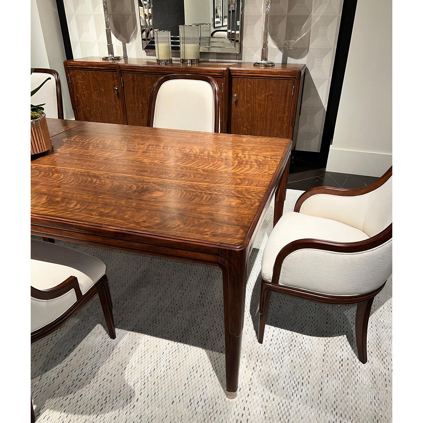 XXIe siècle et contemporain Table de salle à manger à rallonge Art Déco en noyer en vente