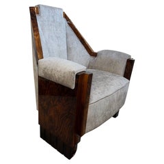 Walnut Art Deco Hungarian Armchair