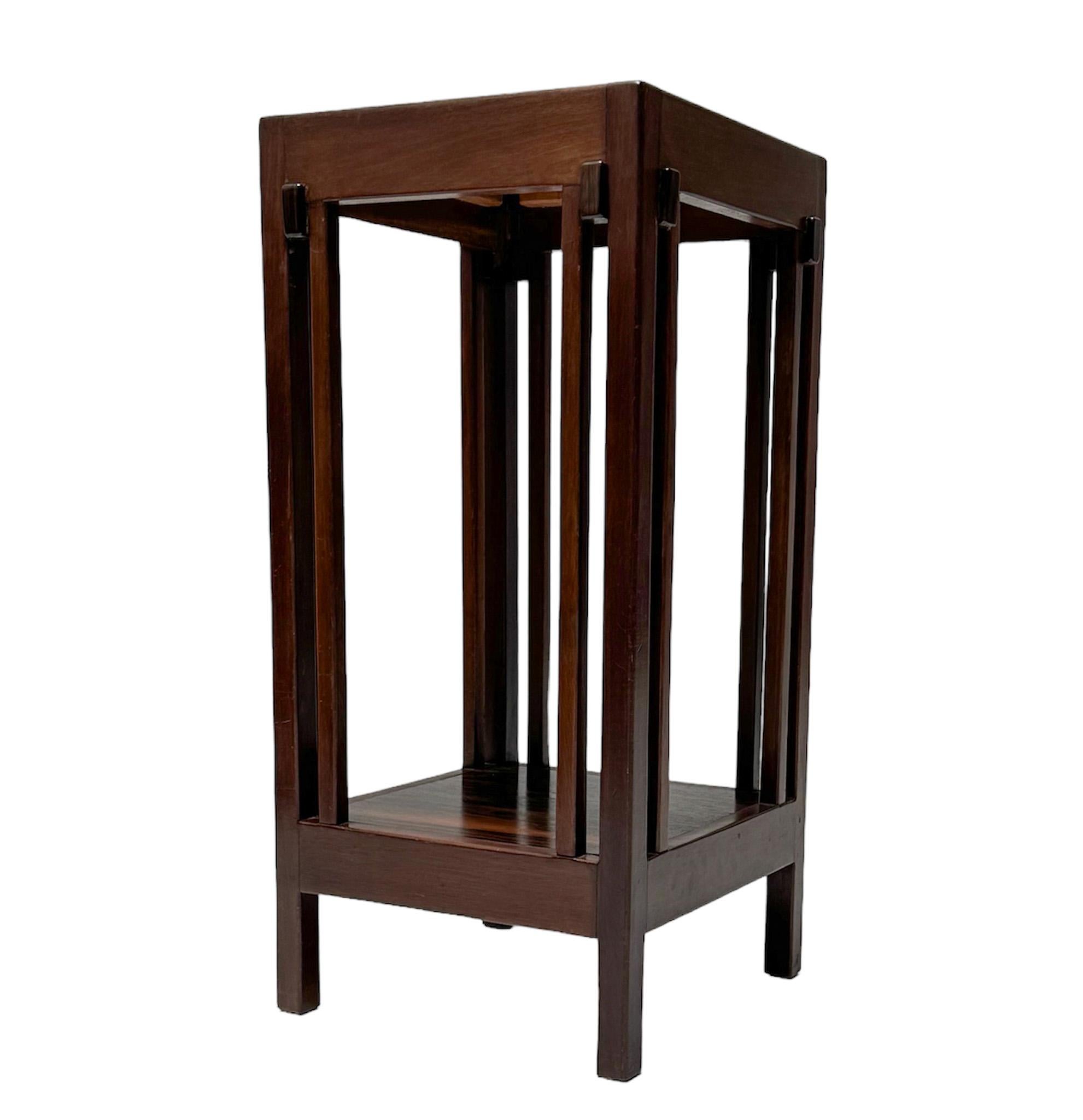 Macassar Walnut Art Deco Modernist Pedestal by Anton Lucas, 1920s For Sale