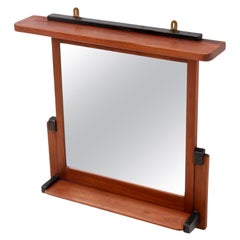 Walnut Art Deco Modernist Wall Mirror by Anton Lucas, 1920s