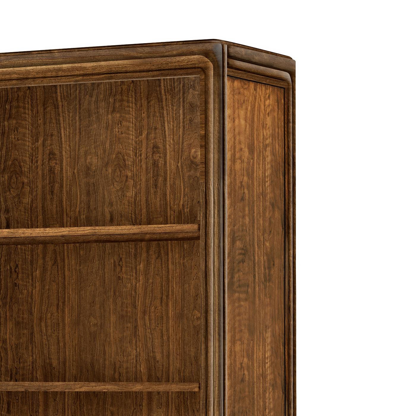Vietnamese Walnut Art Deco Open Bookcase For Sale