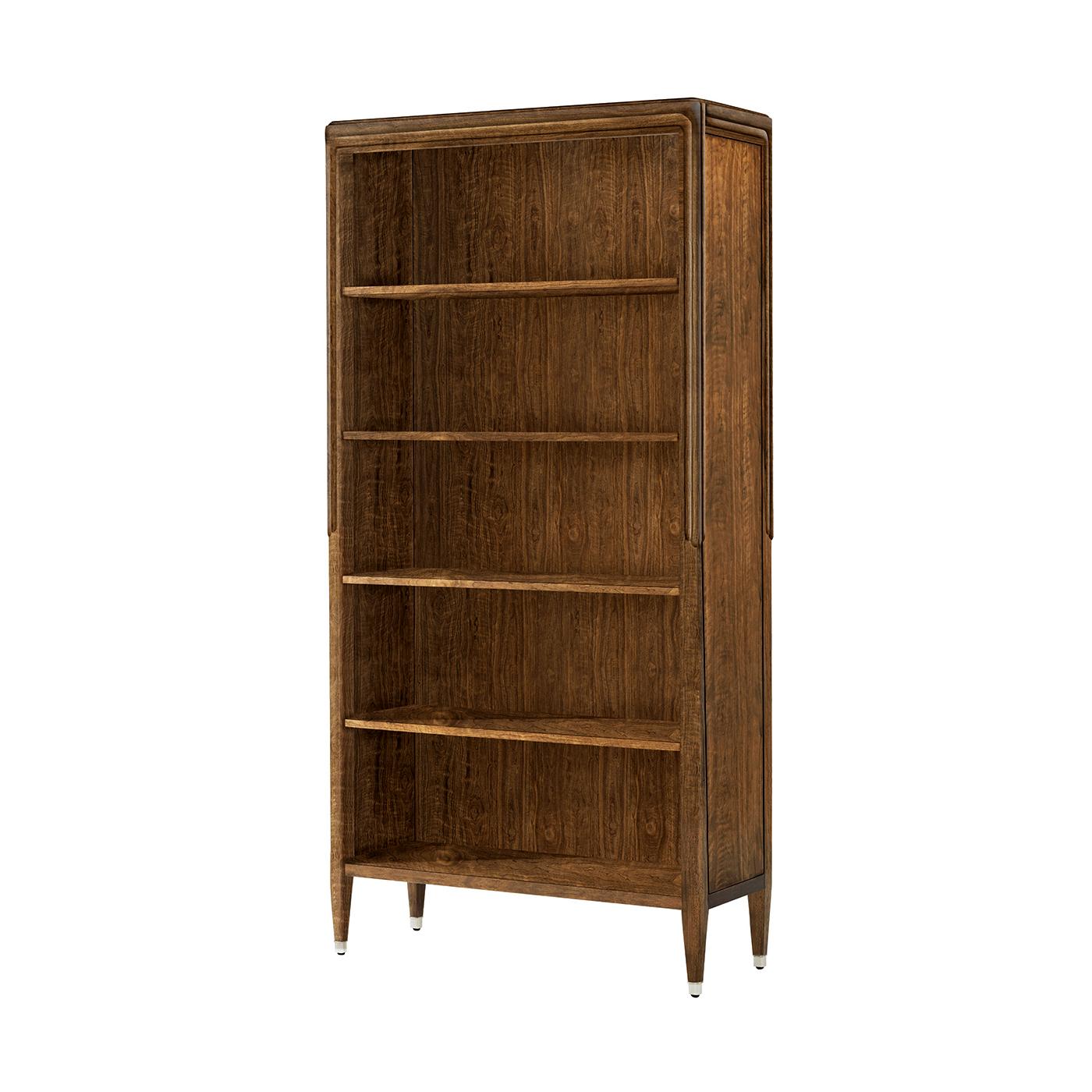 Walnut Art Deco Open Bookcase In New Condition For Sale In Westwood, NJ